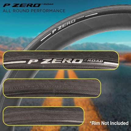 Pirelli P-Zero Folding Road Bike Tyre, Clincher, 700 x 26c, Black