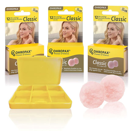 Ohropax Wax Ear Plugs Qty 3 Boxes - Total of 36 Ea