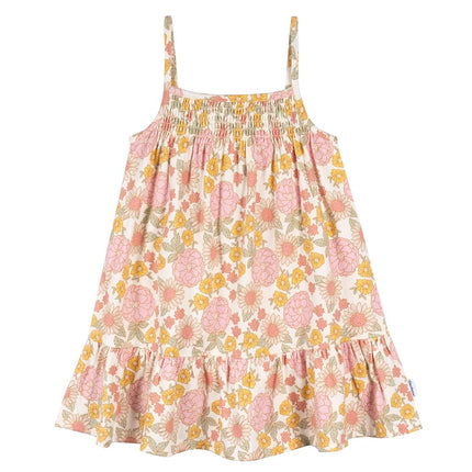 Gerber girls Toddler Short-sleeve and Sleeveless Dress Set, Retro Floral, 5T