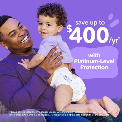 Luvs Platinum Protection Baby Diapers, Size 8, 52 Count