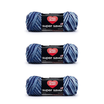 Red Heart Super Saver Pack of 3 - Shaded Dusk - 7oz/198g - Acrylic - 4 Medium (Worsted) - 364 Yards - Knitting, Crocheting, Crafts & Amigurumi