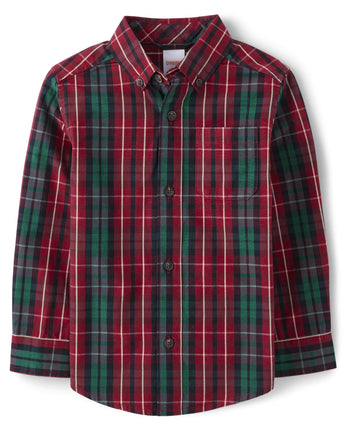 Gymboree Boys' and Toddler Long Sleeve Button Up S