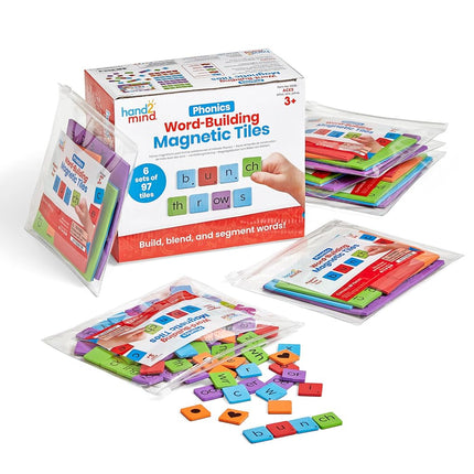 hand2mind Phonics Word-Building Magnetic Letter Tiles, Letter Recognition for Kindergarten, Phonics Manipulatives, Science of Reading Classroom Materials (Set of 6)