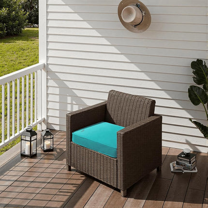 PatioGlow Outdoor Chair Cushions 19 x 19 x 3 Inch, Waterproof & Fade Resistant Patio Seat Cushion for Furniture with Handle and Ties, Thick Seating Pads for Outside Sofa Couch Set of 2, Teal