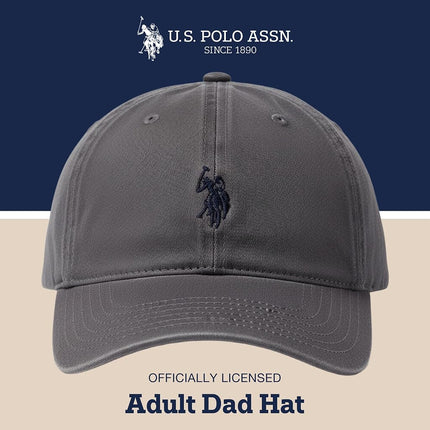 U.S. Polo Assn. Men's U.s Polo Assn. Cotton Adjustable Curved Brim With Embroidered Small Pony Logo Baseball Cap, Slate, One Size UK