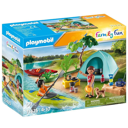 Playmobil 71425 Family Fun Campsite with Campfire, exciting outdoor adventure at the campsite, canoeing and campfires, fun imaginative role-play, playsets suitable for children ages 4+