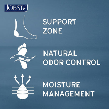BSN Medical/Jobst 7528903 Sport Sock, Knee High, 15-20 MMHG, Closed Toe, X-Large, White/Grey, Pair