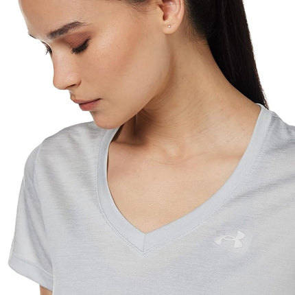 Under Armour Women Tech Short Sleeve V - Twist, Ladies T Shirt Made of 4-Way Stretch Fabric, Ultra-light & Breathable Running Apparel