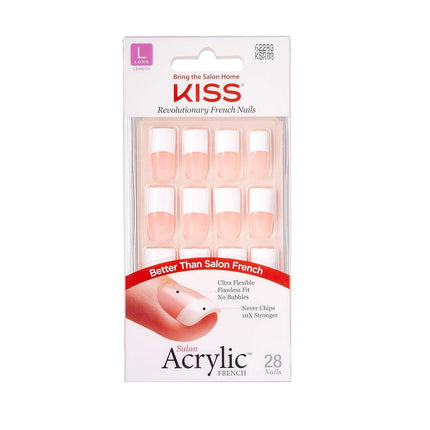 Kit French manucure en acrylique Kiss Salon Back Talk, coupe longue