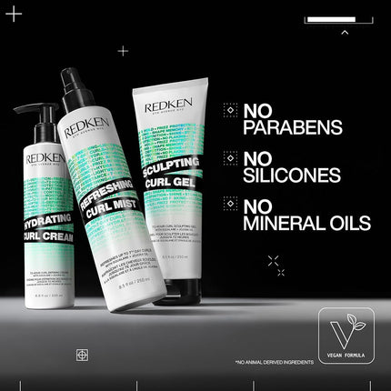 REDKEN Hydrating Curl Cream - 72-Hour Curl Definition, Heat Protection up to 450°F, Silicone-Free & Paraben-Free