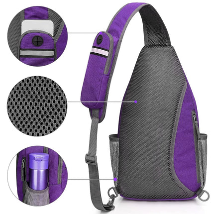 G4Free Sling Bag RFID Blocking Sling Backpack Crossbody Chest Bag Daypack for Hiking Travel