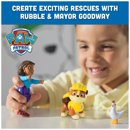 Figuras de Rubble de la Patrulla Canina, la alcaldesa Goodway y Chickaletta, juguetes para niños y niñas de 3 años en adelante