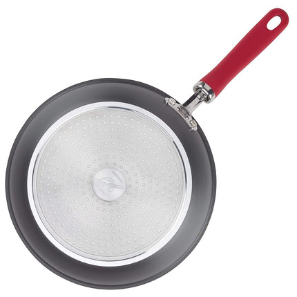 Rachael Ray Create Delicious - Juego de sartenes antiadherentes de aluminio anodizado duro, 9.5 y 11.75 pulgadas, gris