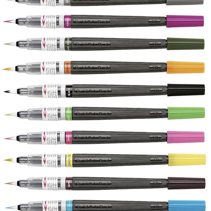 Pentel Arts Colour Brush Pen Set - Nylon Tip - Ref
