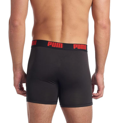PUMA Men's 3 Pack Performance Boxer Briefs, Black, S