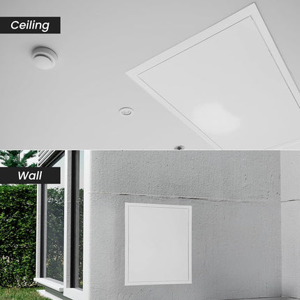 Repa Market 6 x 6 Inch Access Panel for Drywall – White Galvanized Steel Wall Hole Cover, Door Panel, Cover Plates with Latch – Heavy-Duty Service Hatch for Plumbing, Electrical, HVAC Access Door