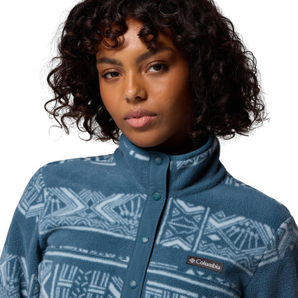 Columbia Women's Benton Springs Printed 1/2 Snap, Fleece Pull Over, Everblue Deschutes Days, XL