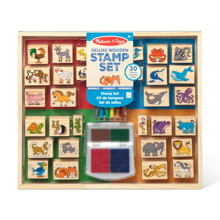 Melissa & Doug Deluxe Wooden Stamp Set: Animals - 