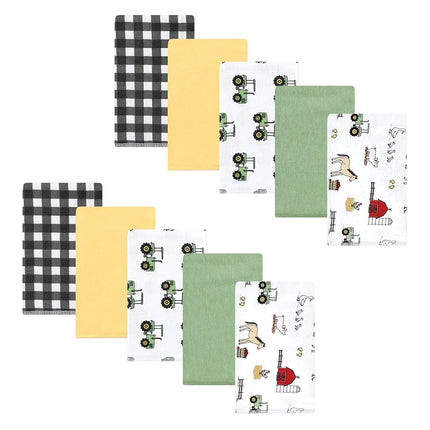 Hudson Baby Unisex Baby Cotton Flannel Burp Cloths