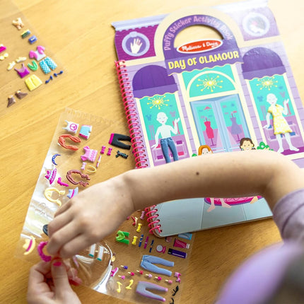 Melissa & Doug Puffy Sticker Activity Book: Day of Glamour - 196 Reusable Stickers