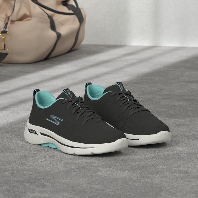 Baskets Skechers GO Walk Arch FIT-Unify pour femme, Noir/Aqua, 13 Large