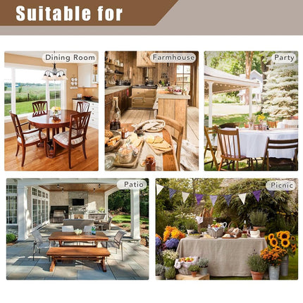 Fitable Faux Linen White Tablecloths for Rectangle Tables - 60 x 84 Inch - 6 Pack Fabric Textured Folding Table Clothes Faux Burlap 4 Ft Table Covers for Wedding, Party, Banquet, Birthday