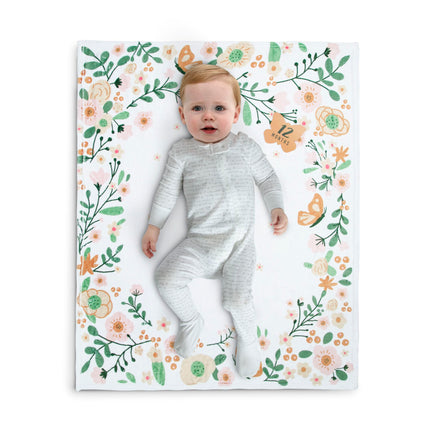 Delta Children Milestone Baby Blanket – Monthly Blanket for Pictures – Photo Blanket for Newborns, Floral