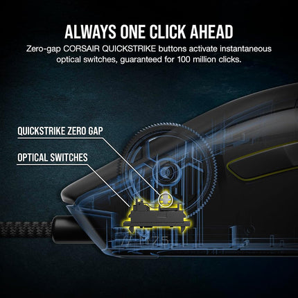 Corsair M75 Wired RGB Lightweight FPS Gaming Mouse � 26,000 DPI � Swappable Side Buttons � PC � Black