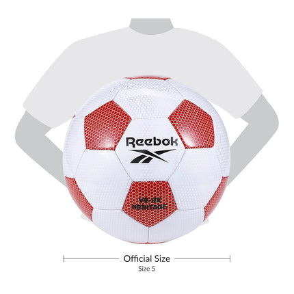 Reebok VR-2K Heritage Synthetic Soccer Ball, Classic, Reliable Material, (White/Red, Size 5)