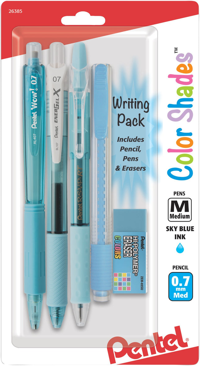 Pentel Color Shades Pack d'écriture - Bleu Ciel Pastel (BLBKALZBPS)