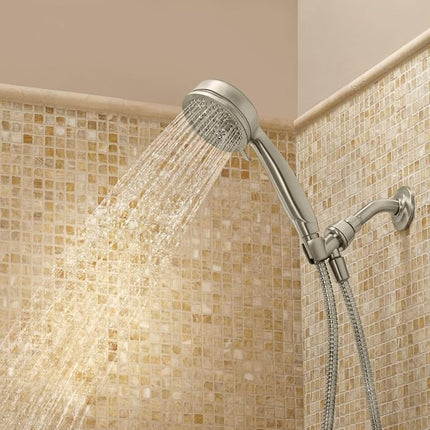 Moen 26015srn Caldwell Ensemble de douchette multifonction avec tuyau métallique de 60 pouces, nickel brossé anti-taches