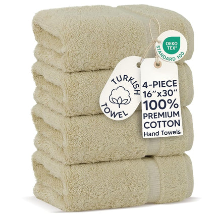 Chakir Turkish Linens 4 Piece Hand Towels, 100% Co