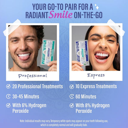 GuruNanda Teeth Whitening Strips - 30-Day Treatment with Non-Slip, Dry Strip Technology - Whitening Designed with Care for a Brighter Smile