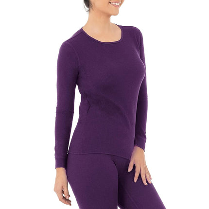 Fruit of The Loom Women's Micro Waffle Premium Thermal Crew Top