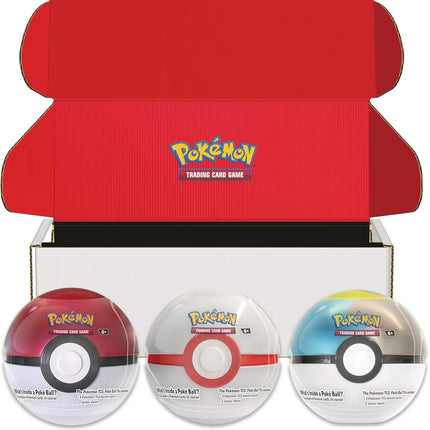 Poke Ball Tin 2024 - Poke Ball, Premier Ball, Moon Ball - Amazon Exclusive Bundle
