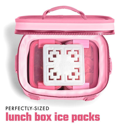 Cool Coolers Fashion Ice by Fit & Fresh, 6 Pack Large Slim Ice Packs, Unique Ice Pack Design for Womens Lunch Bag, Space Saving Reusable Freeze Blocks for Lunch Boxes, Cooler, Pearl White, 6PK