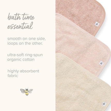 Paños de Burt's Bees Baby para bebé, 100 % algodón orgánico, suaves y superabsorbentes, de felpa tejida y felpa de rizo, paquete de 3 unidades