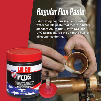 LA-CO 22194 Regular Soldering Flux Paste, 4 oz Brush in Cap