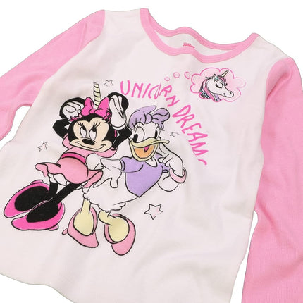 Disney Girls' Frozen Minnie Princess 6-Piece Snug Fit Cotton Pajamas, Unicorn Dreams, 3T