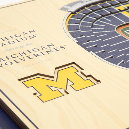 YouTheFan NCAA Michigan Wolverines Décor mural 3D 5 couches StadiumView - Michigan Stadium