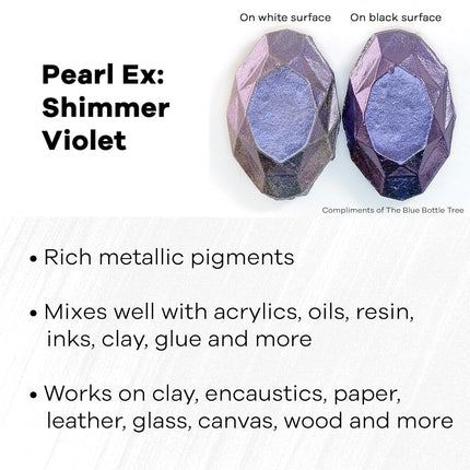 Pearl-Ex Pigment by Jacquard, Creates Metallic or Pearlescent Effect, .5 Ounce Jar, Shimmer Violet