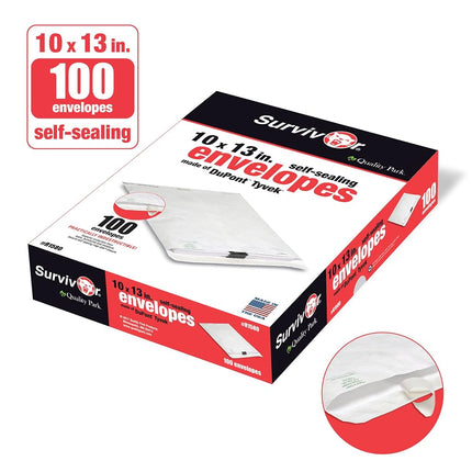 Quality Park Survivor R1580 Tyvek Mailer, 10 x 13, White (Box of 100)