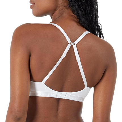 Hanes Women's Originals Ultra Supersoft String Bralette, Pullover Bra, Scoop Neckline, Opaque, White, XL