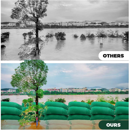 6 Pack Flood Water Barrier Sand Bags,Thickened Long Canvas Flood Protection Sandbags,Winter Bags for Swimming Pool Covers,Reusable Quick Flood Barrier for Home Flood Control