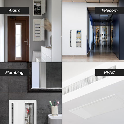 Repa Market 300 x 300 mm Plasterboard Access Panel – White Plastic Inspection Hatch for Walls & Ceilings, Bath Panel & Fuse Box Cover Cabinet, Access Hatch, Easy Install for Plumbing & Electrical