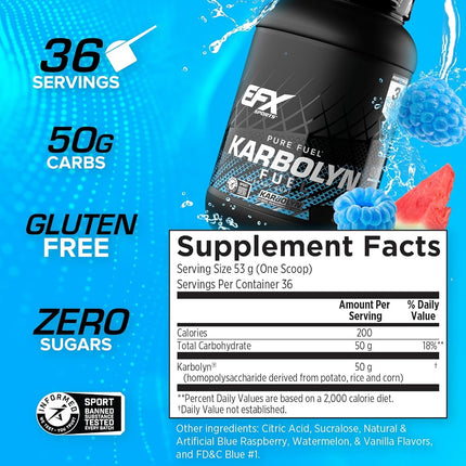 EFX Karbolyn Fuel Perormance Carb, Blue Razz Watermelon, 1.95kg