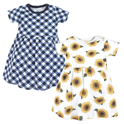 Hudson Baby Robes en Coton pour Bébés Filles, Tournesol, 6-9 Mois