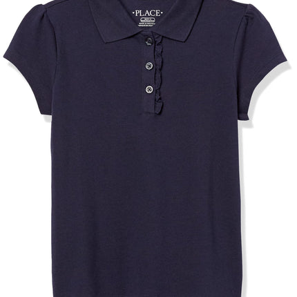 The Children's Place Girls' Uniform Ruffle Pique P