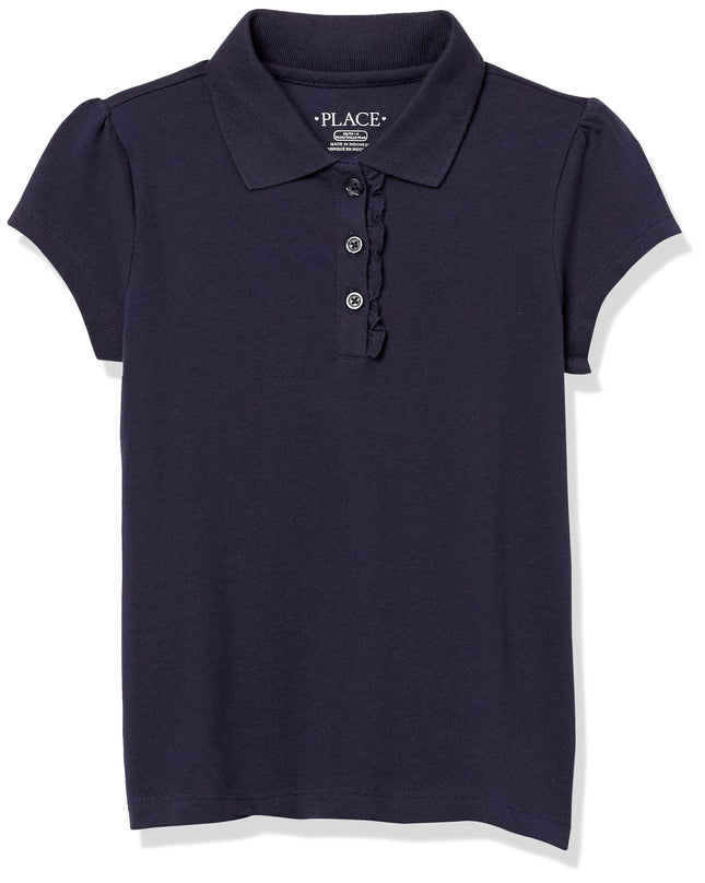 The Children's Place Girls' Uniform Ruffle Pique P