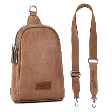 Wrangler Small Sling Bag for Women Crossbody Bags Chest Bag, A-khaki